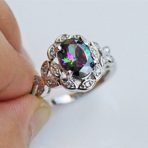 Victorian Style Mystic Topaz Ring - Picture 2 of 2